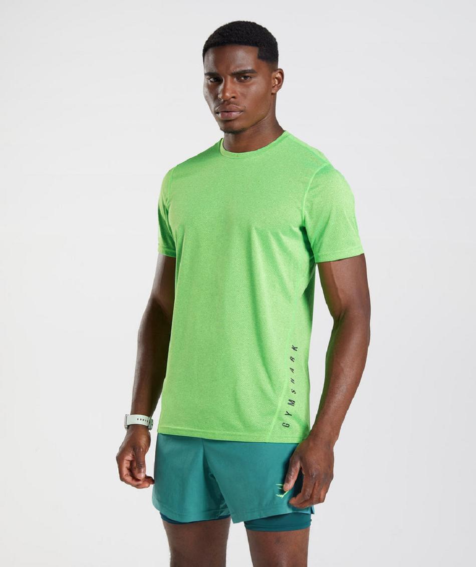 T Shirts Gymshark Deporte Hombre Verdes Claro Negros | MX_3237DFM