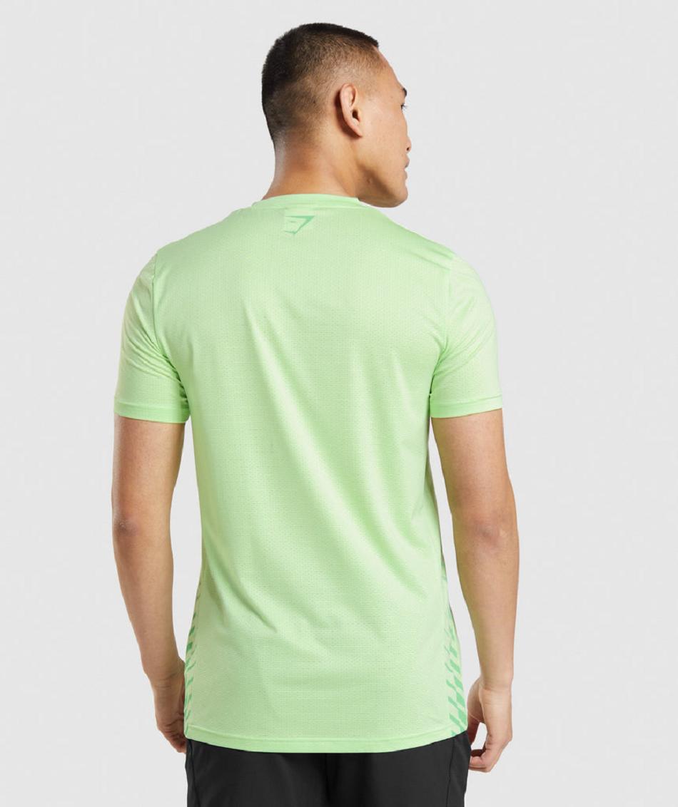 T Shirts Gymshark Deporte Stripe Hombre Verdes | MX_3100KOR