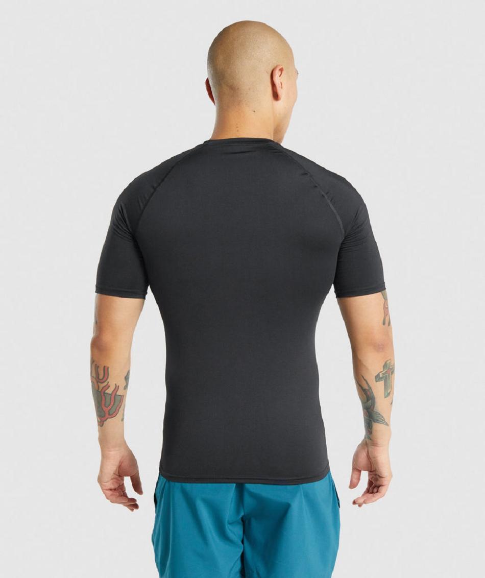 T Shirts Gymshark Element Baselayer Hombre Negros | MX_2928FDN