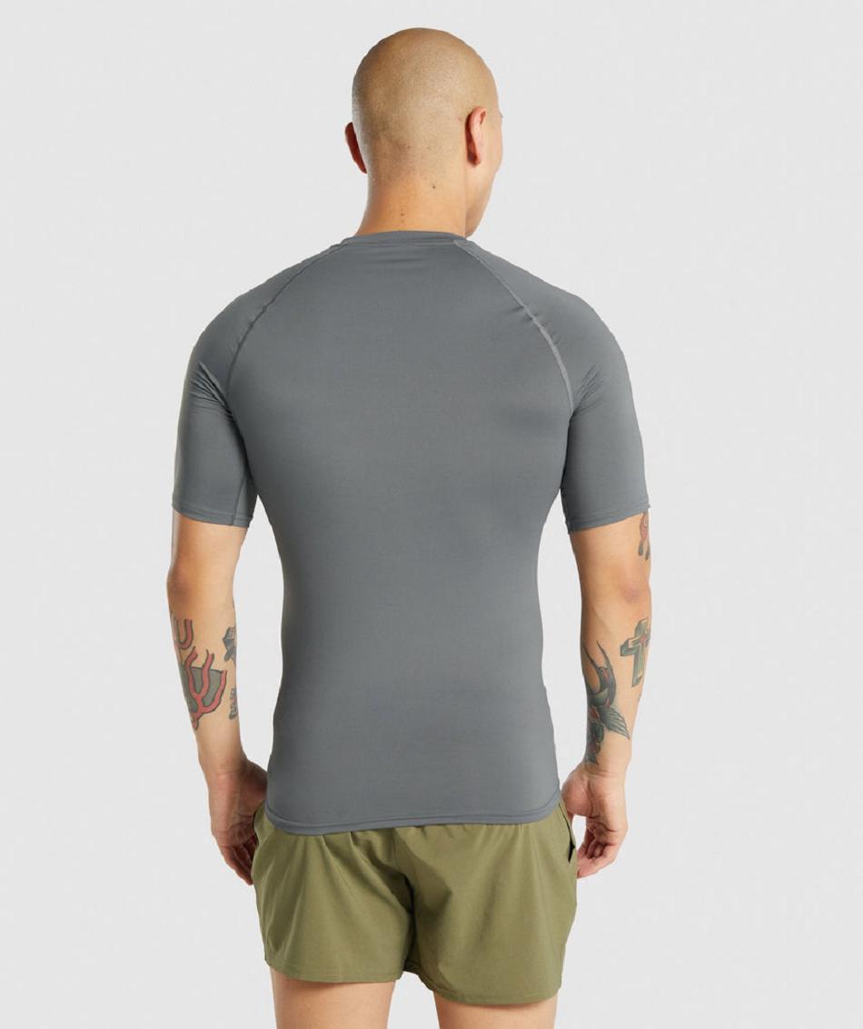 T Shirts Gymshark Element Baselayer Hombre Grises | MX_2929GSO