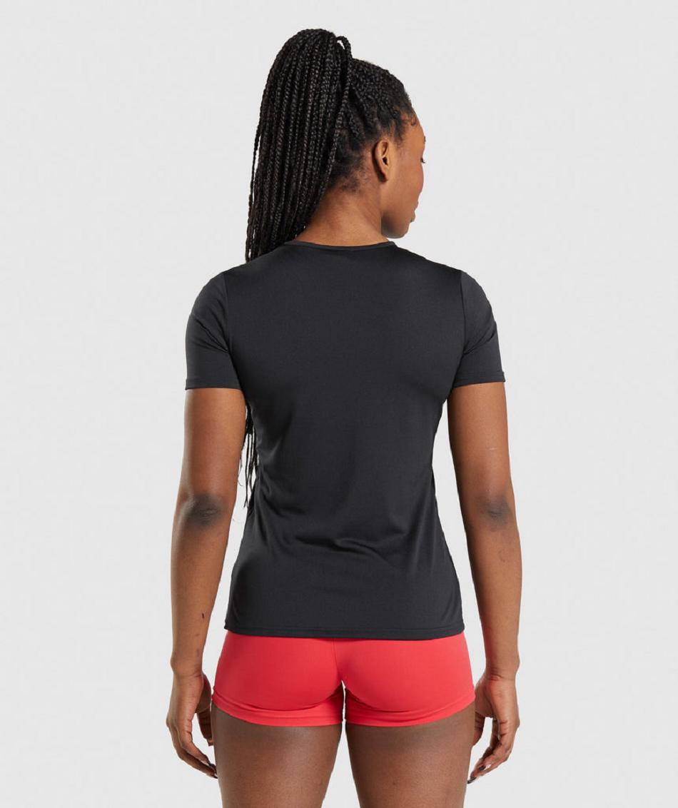 T Shirts Gymshark Entrenamiento Mujer Negros | MX_4023UZG