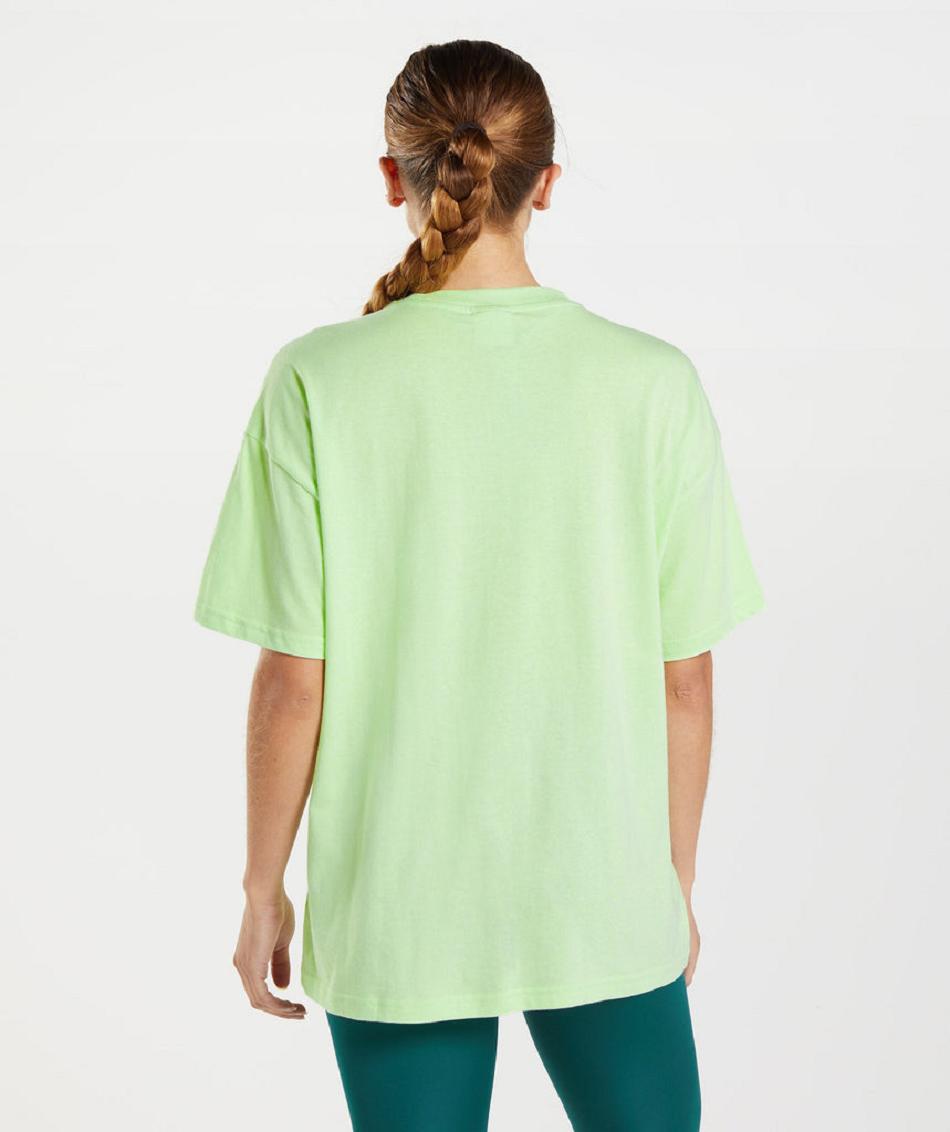 T Shirts Gymshark Entrenamiento Oversized Mujer Verdes | MX_4024ILH