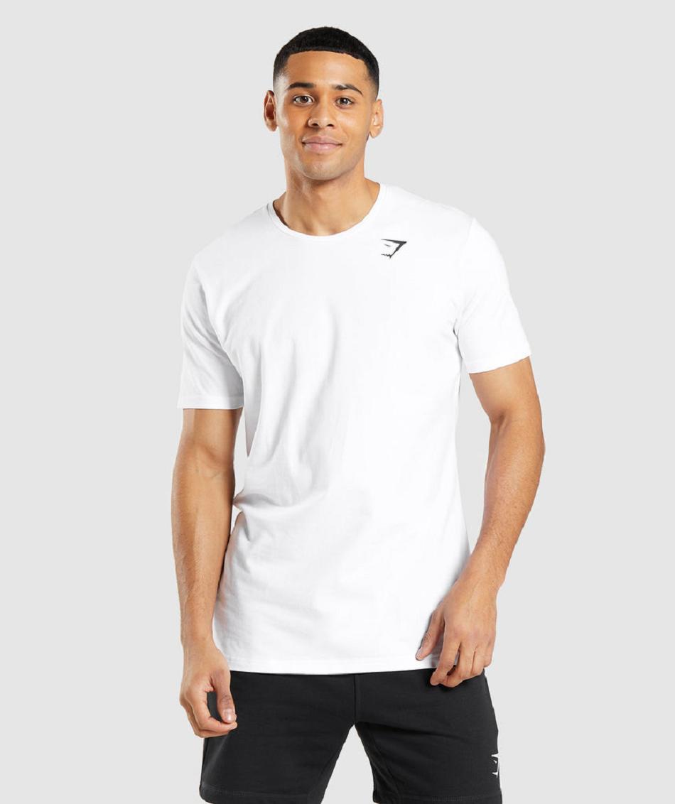 T Shirts Gymshark Essential Hombre Blancos | MX_3272XYU