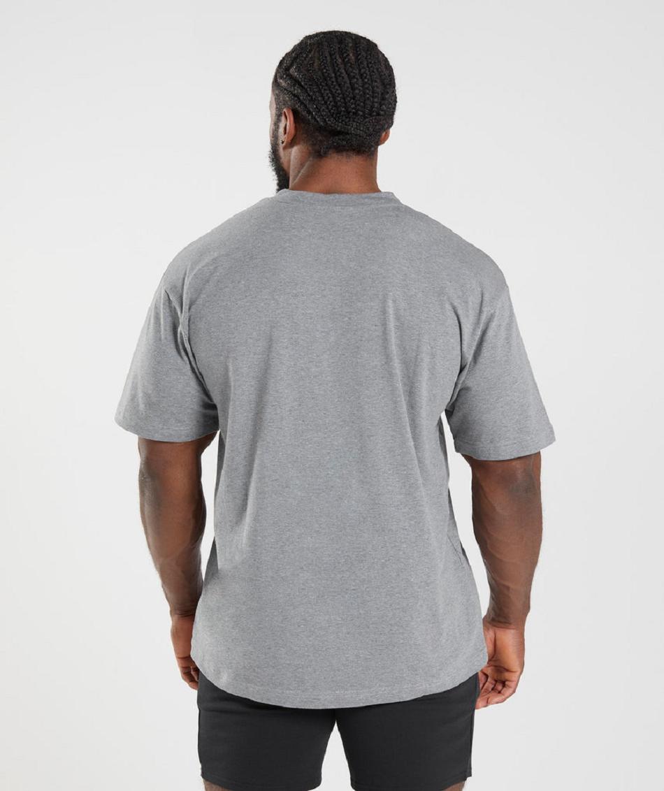 T Shirts Gymshark Essential Oversized Hombre Grises | MX_3276NWY