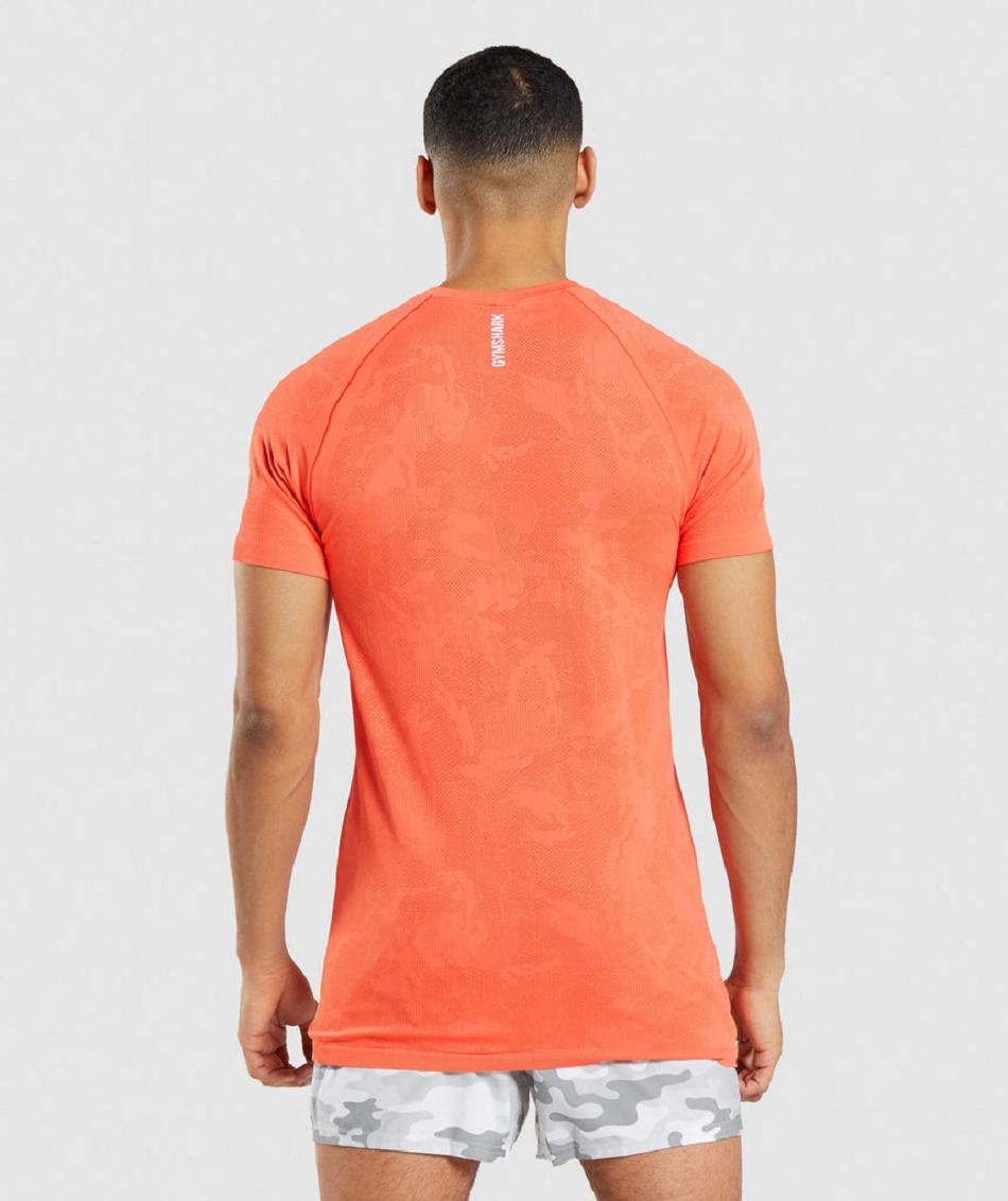 T Shirts Gymshark Geo Seamless Hombre Naranjas Naranjas | MX_3162OKI