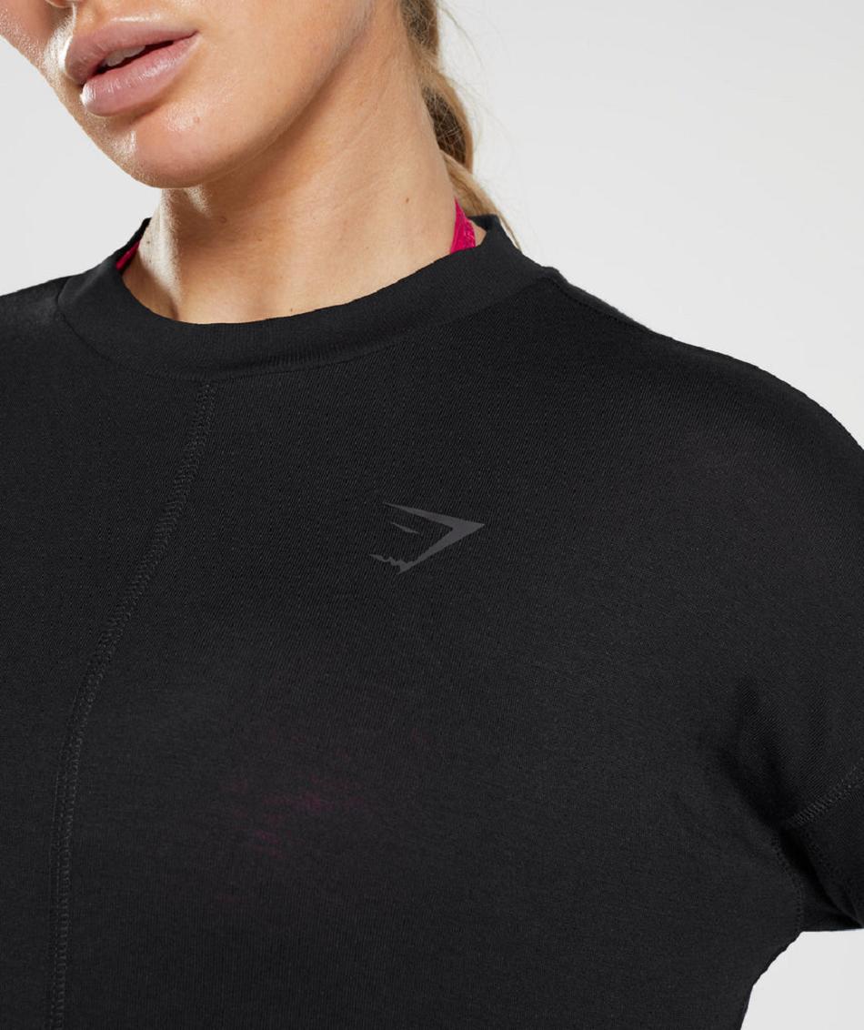 T Shirts Gymshark Gs Power Long Sleeve Mujer Negros | MX_4041BEX