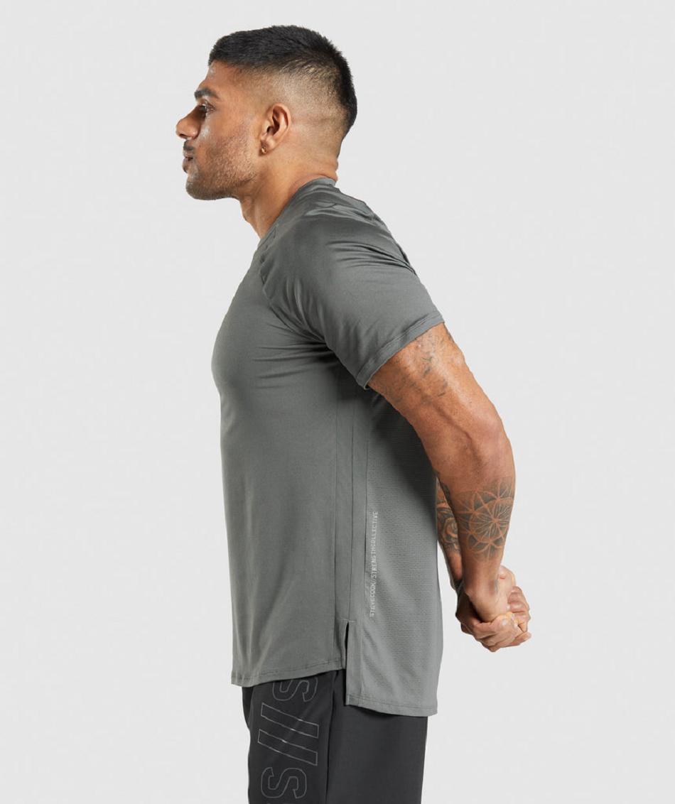 T Shirts Gymshark Gymshark//Steve Cook Hombre Grises | MX_3109QMA