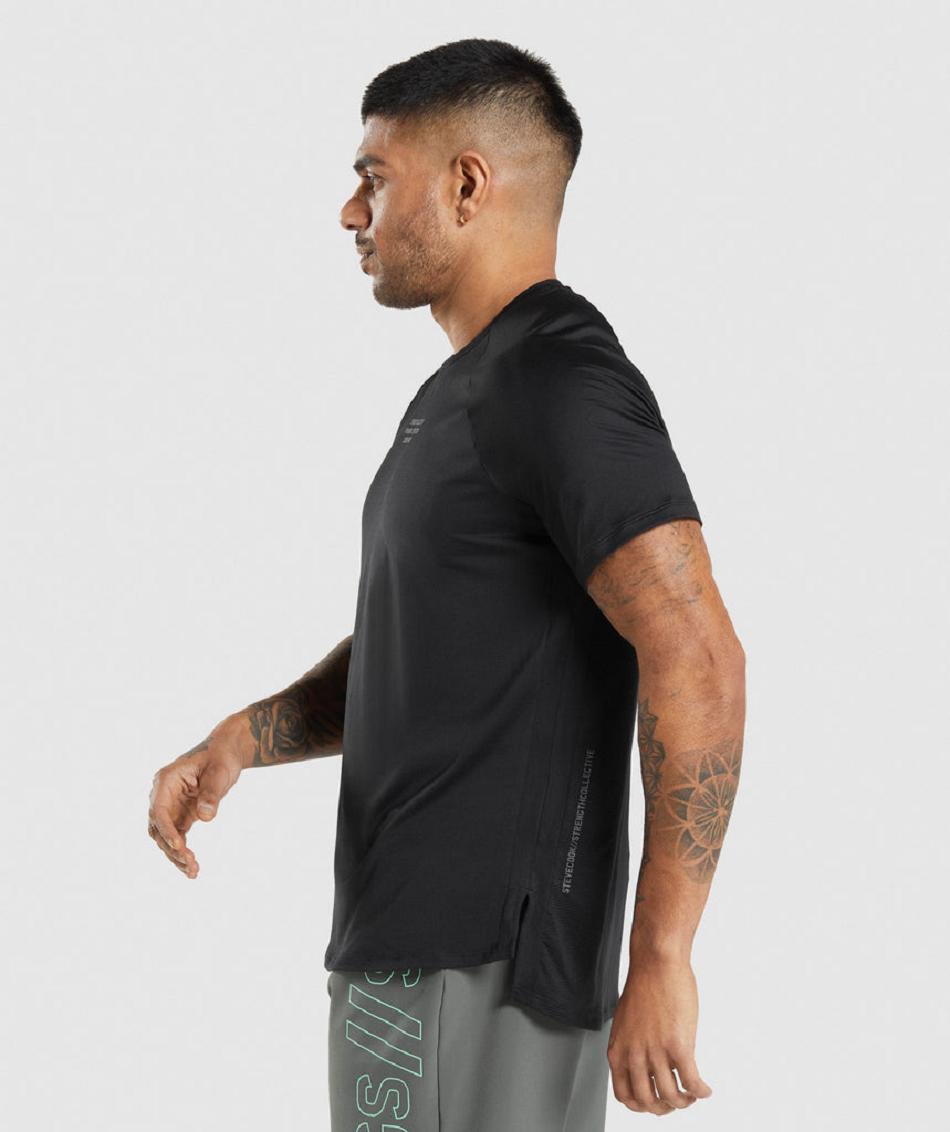 T Shirts Gymshark Gymshark//Steve Cook Hombre Negros | MX_3112RVD