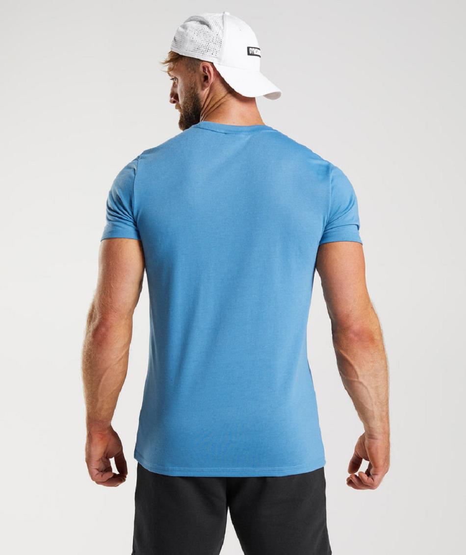 T Shirts Gymshark Legacy Hombre Azules | MX_3225QMA