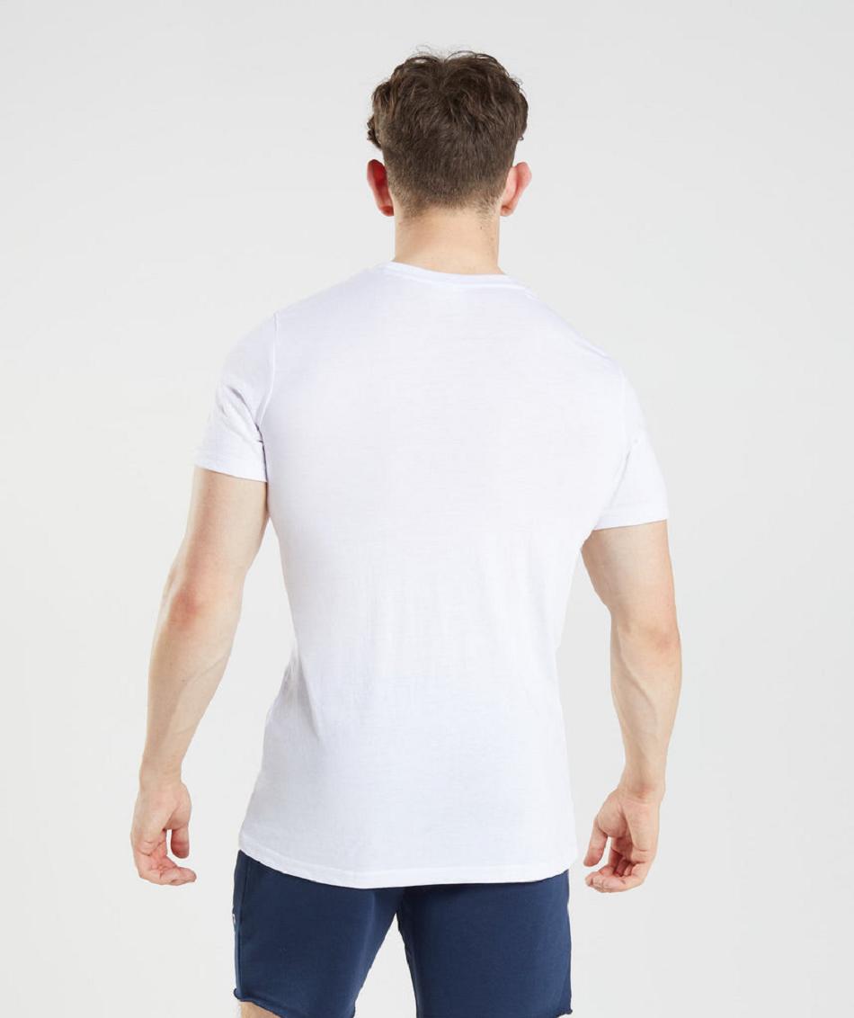 T Shirts Gymshark Legacy Hombre Blancos | MX_3194FDN