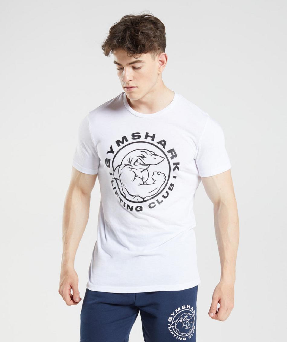 T Shirts Gymshark Legacy Hombre Blancos | MX_3194FDN