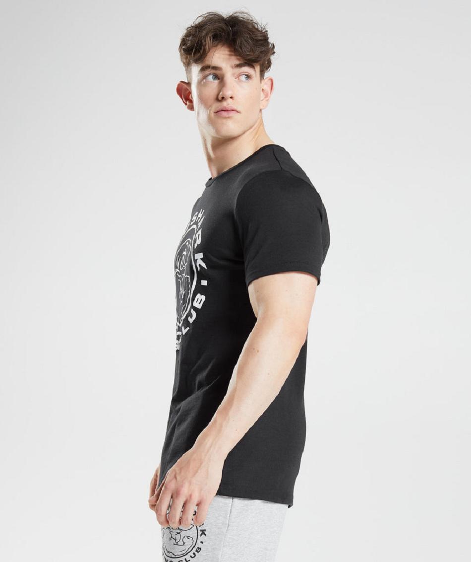 T Shirts Gymshark Legacy Hombre Negros | MX_3169HAP