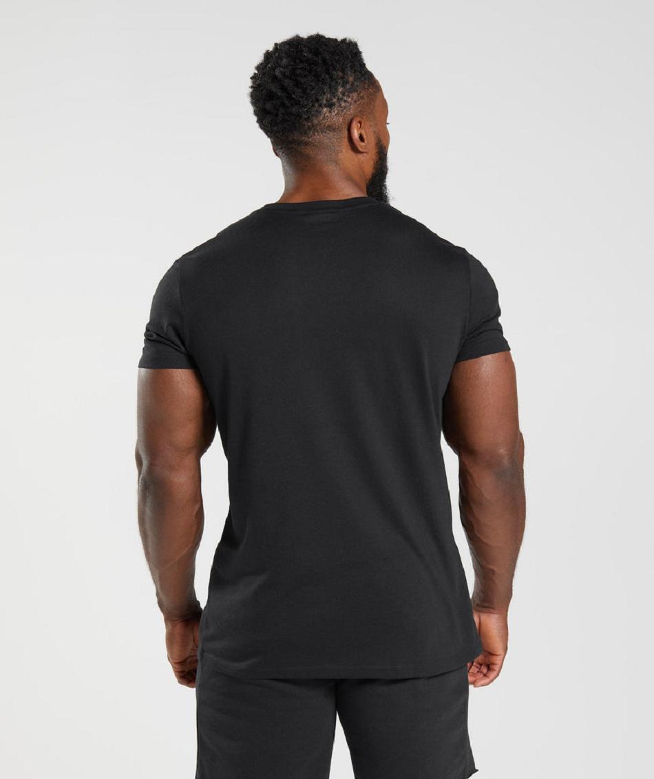 T Shirts Gymshark Legacy Hombre Negros | MX_3221VRW