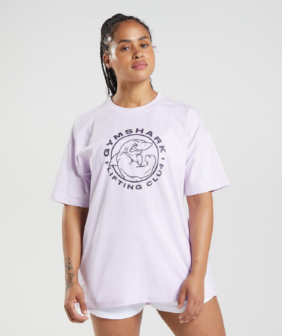 T Shirts Gymshark Legacy Oversized Mujer Morados | MX_4047SGL