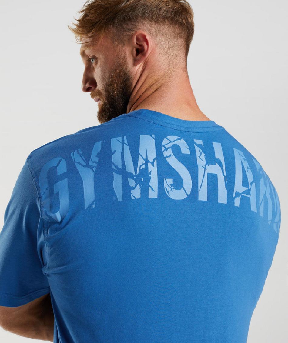 T Shirts Gymshark Power Hombre Azules | MX_3293BEX