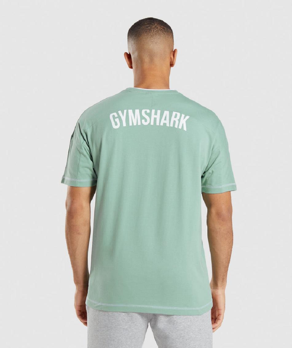 T Shirts Gymshark Recess Hombre Azules Blancos | MX_3198KOR