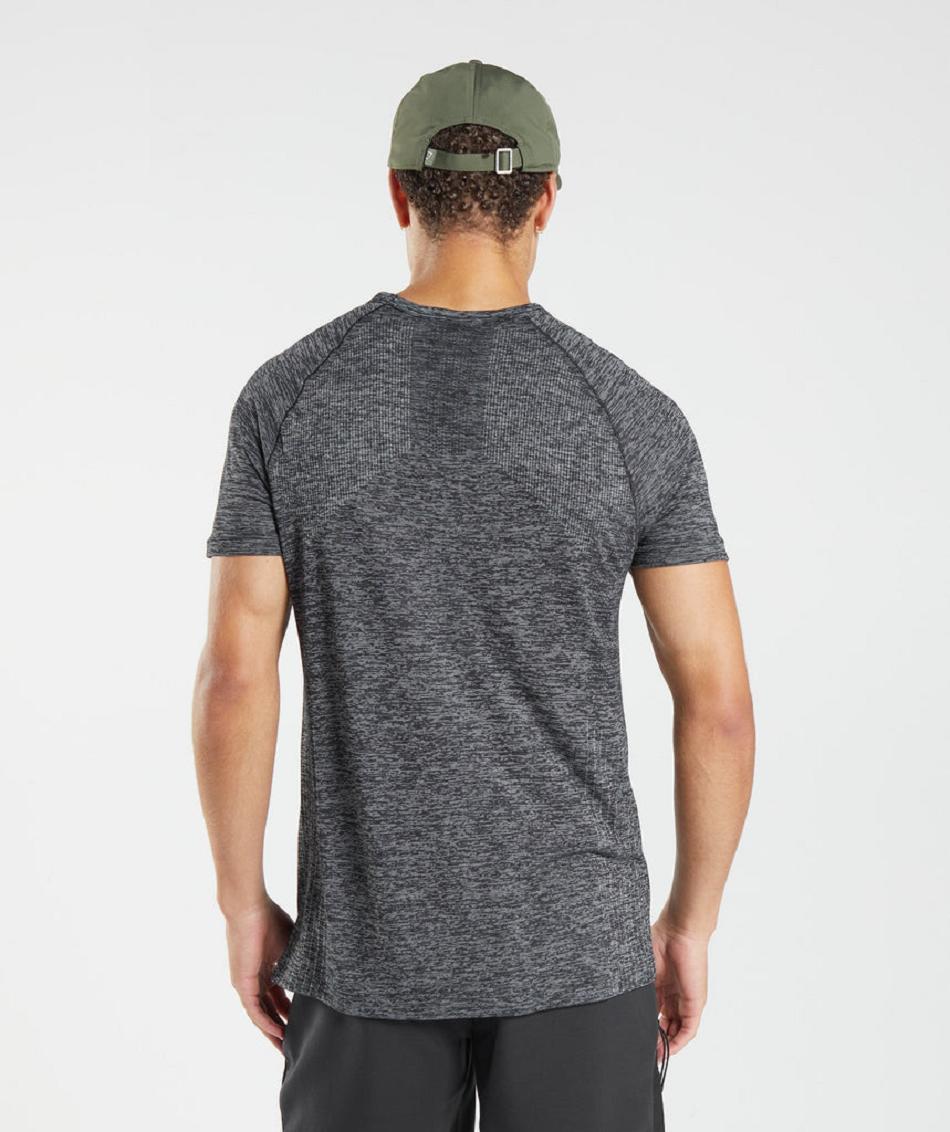 T Shirts Gymshark Retake Seamless Hombre Negros Blancos | MX_3220CTV