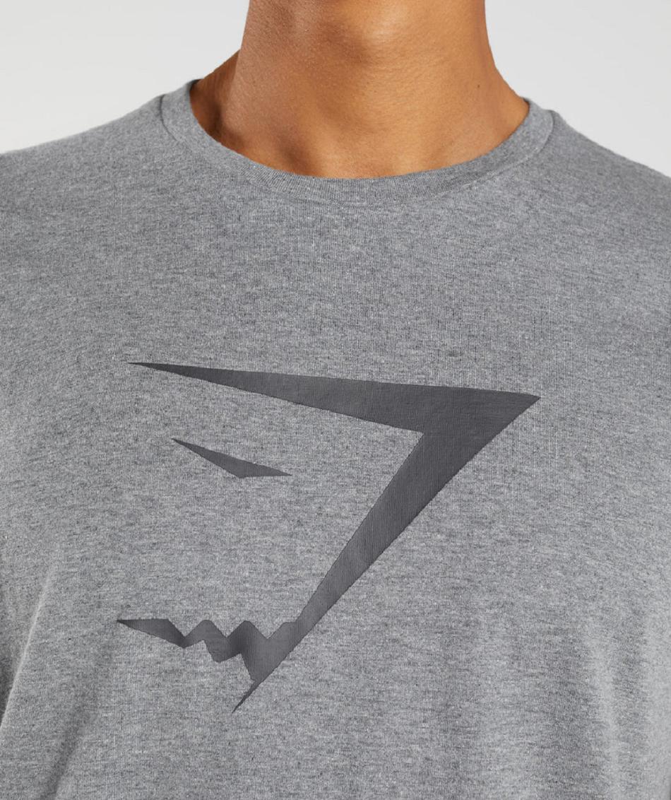 T Shirts Gymshark Sharkhead Infill Hombre Grises | MX_3231UZG