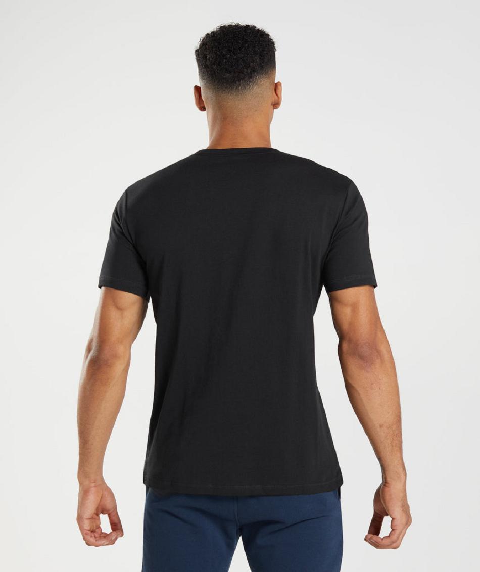 T Shirts Gymshark Sharkhead Infill Hombre Negros | MX_3249NWY