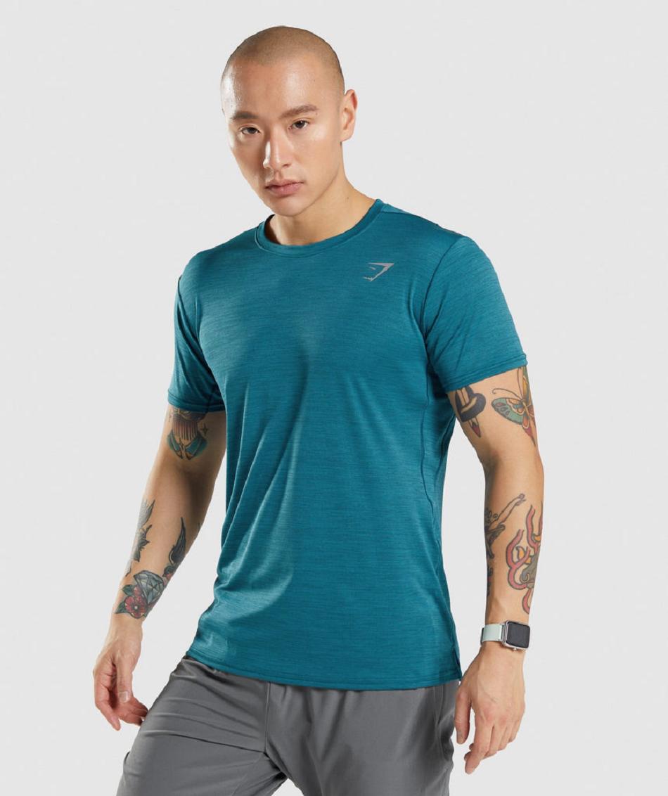 T Shirts Gymshark Speed Hombre Turquesa | MX_3107NWY