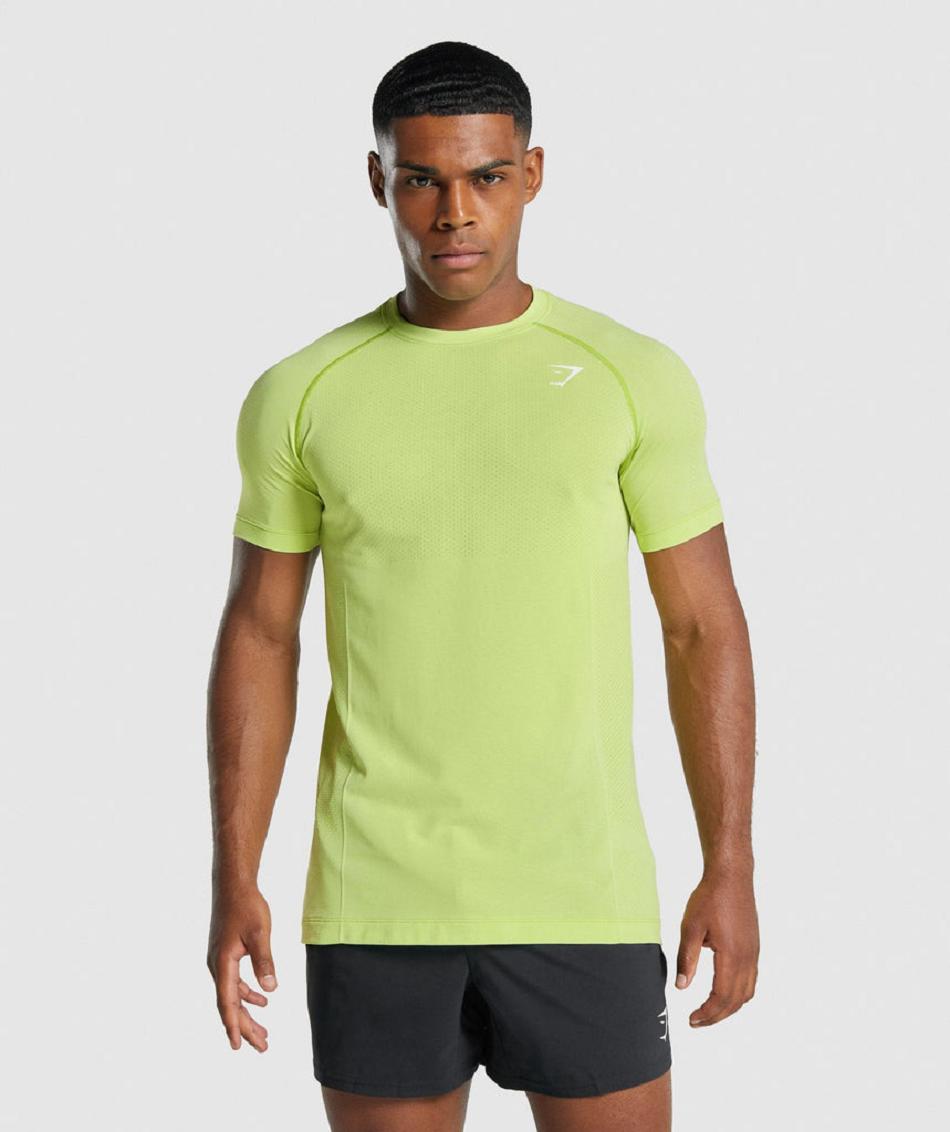 T Shirts Gymshark Vital Light Seamless Hombre Amarillos | MX_3203VRW