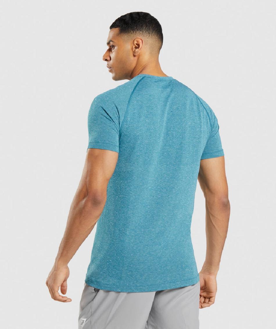 T Shirts Gymshark Vital Light Seamless Hombre Turquesa | MX_3211DFM