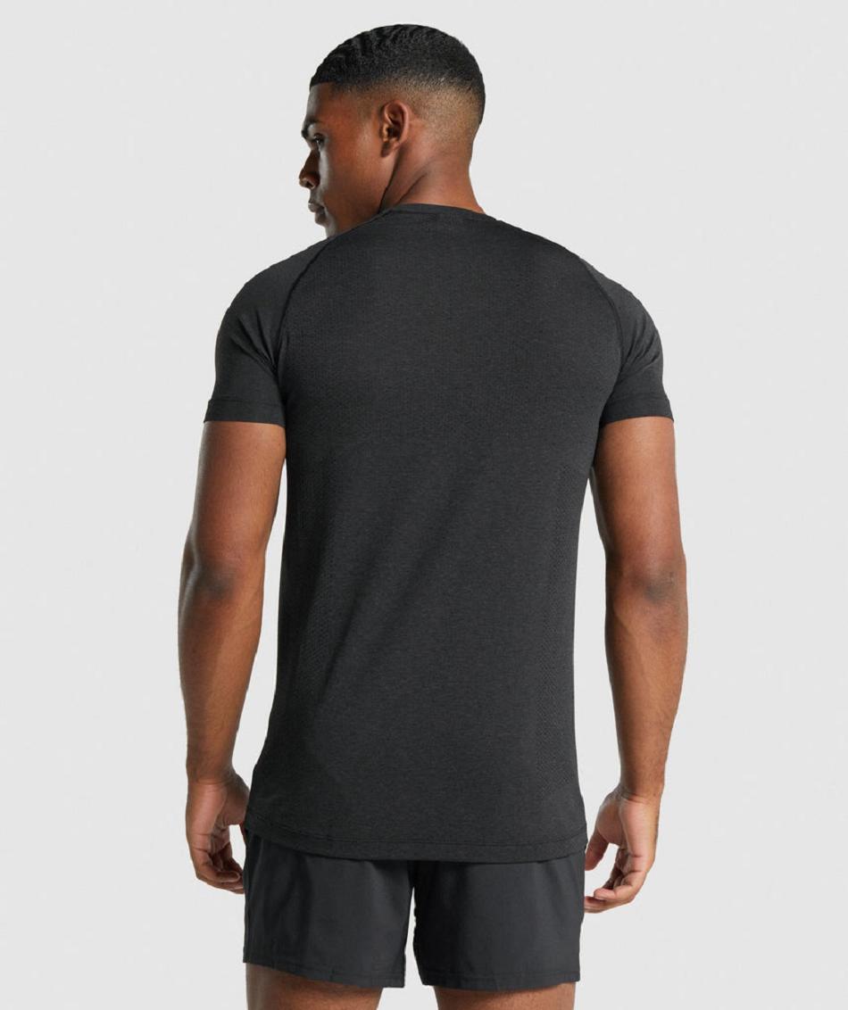 T Shirts Gymshark Vital Light Seamless Hombre Negros | MX_3227EBC