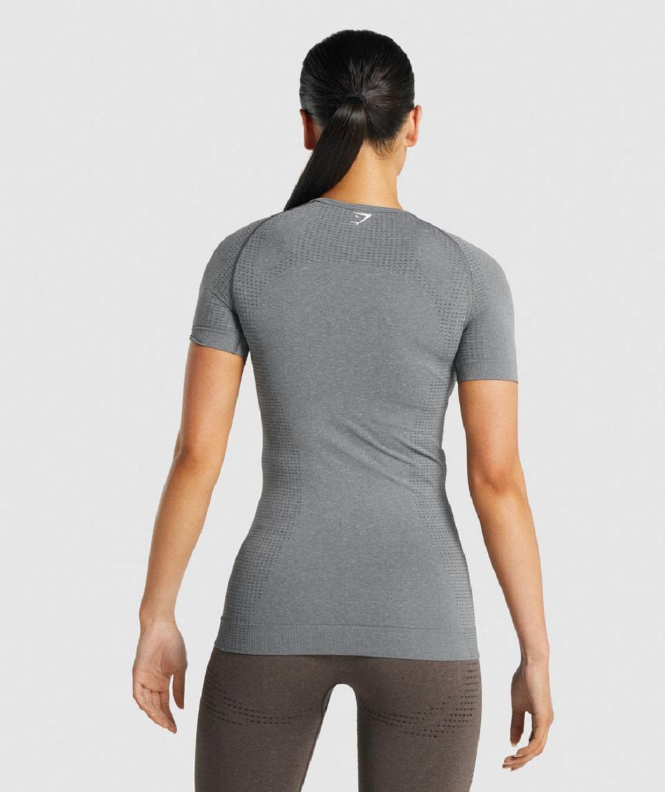 T Shirts Gymshark Vital Seamless 2.0 Mujer Grises | MX_4019EBC