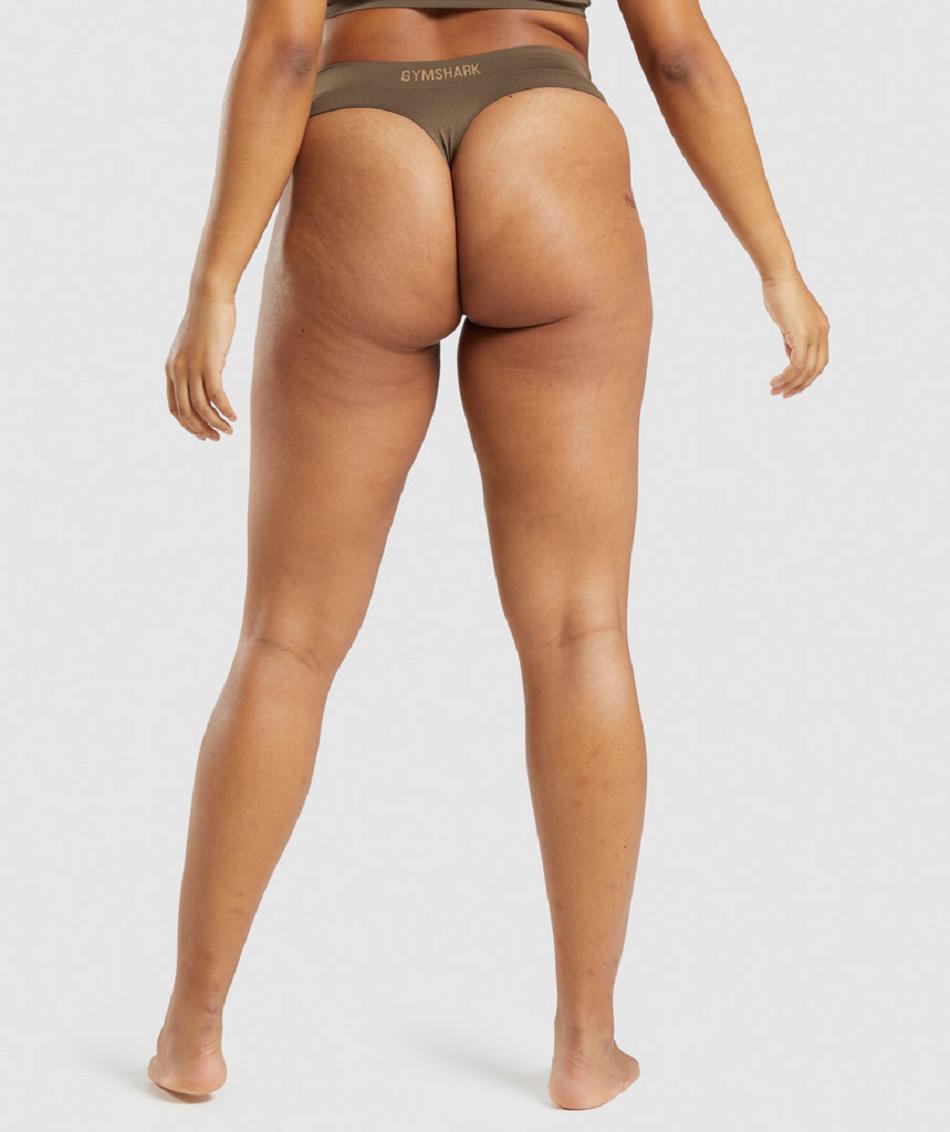 Tanga Gymshark Seamless Mujer Marrom | MX_3909VRW