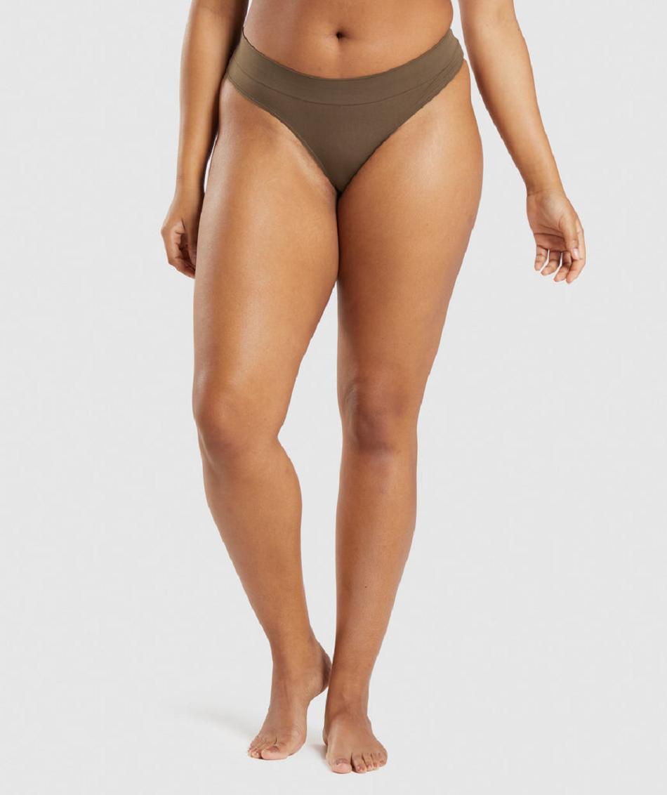 Tanga Gymshark Seamless Mujer Marrom | MX_3909VRW