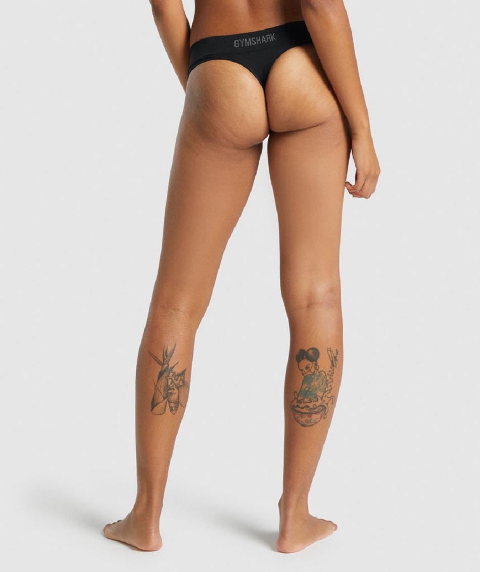 Tanga Gymshark Seamless Mujer Negros | MX_3910BEX