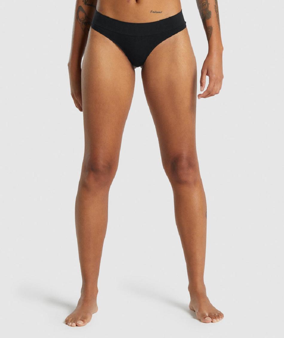 Tanga Gymshark Seamless Mujer Negros | MX_3910BEX