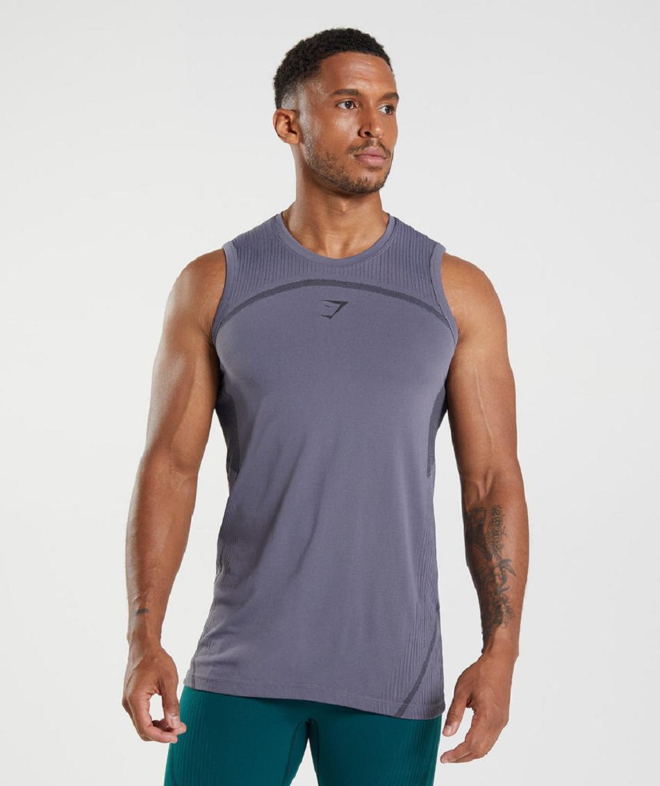 Tank Top Gymshark 315 Seamless Hombre Morados Negros | MX_3076ZUT