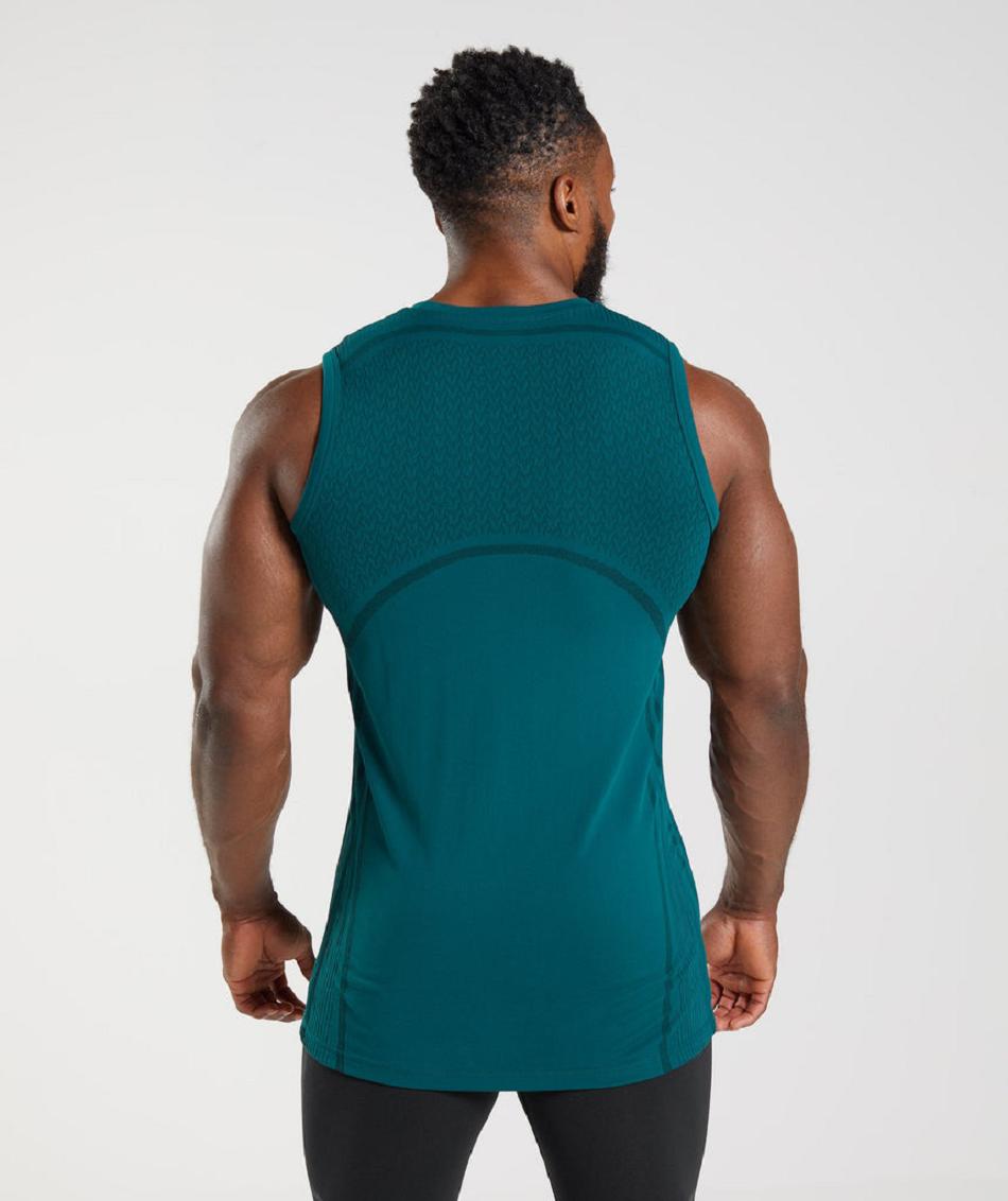 Tank Top Gymshark 315 Seamless Hombre Turquesa Negros | MX_3074KOR