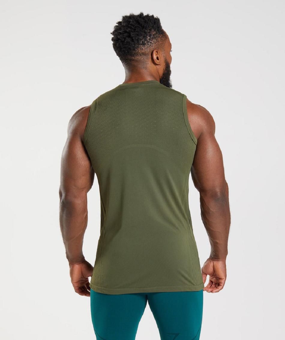 Tank Top Gymshark 315 Seamless Hombre Verde Oliva Verdes | MX_3033CTV