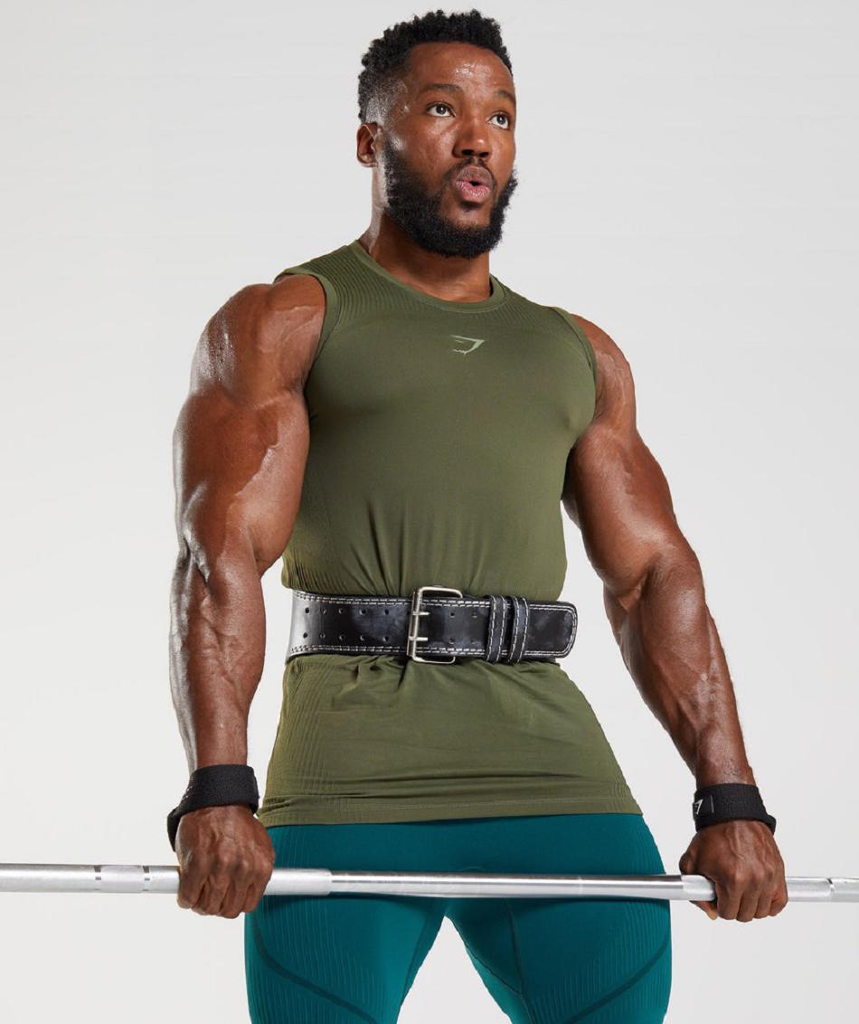 Tank Top Gymshark 315 Seamless Hombre Verde Oliva Verdes | MX_3033CTV