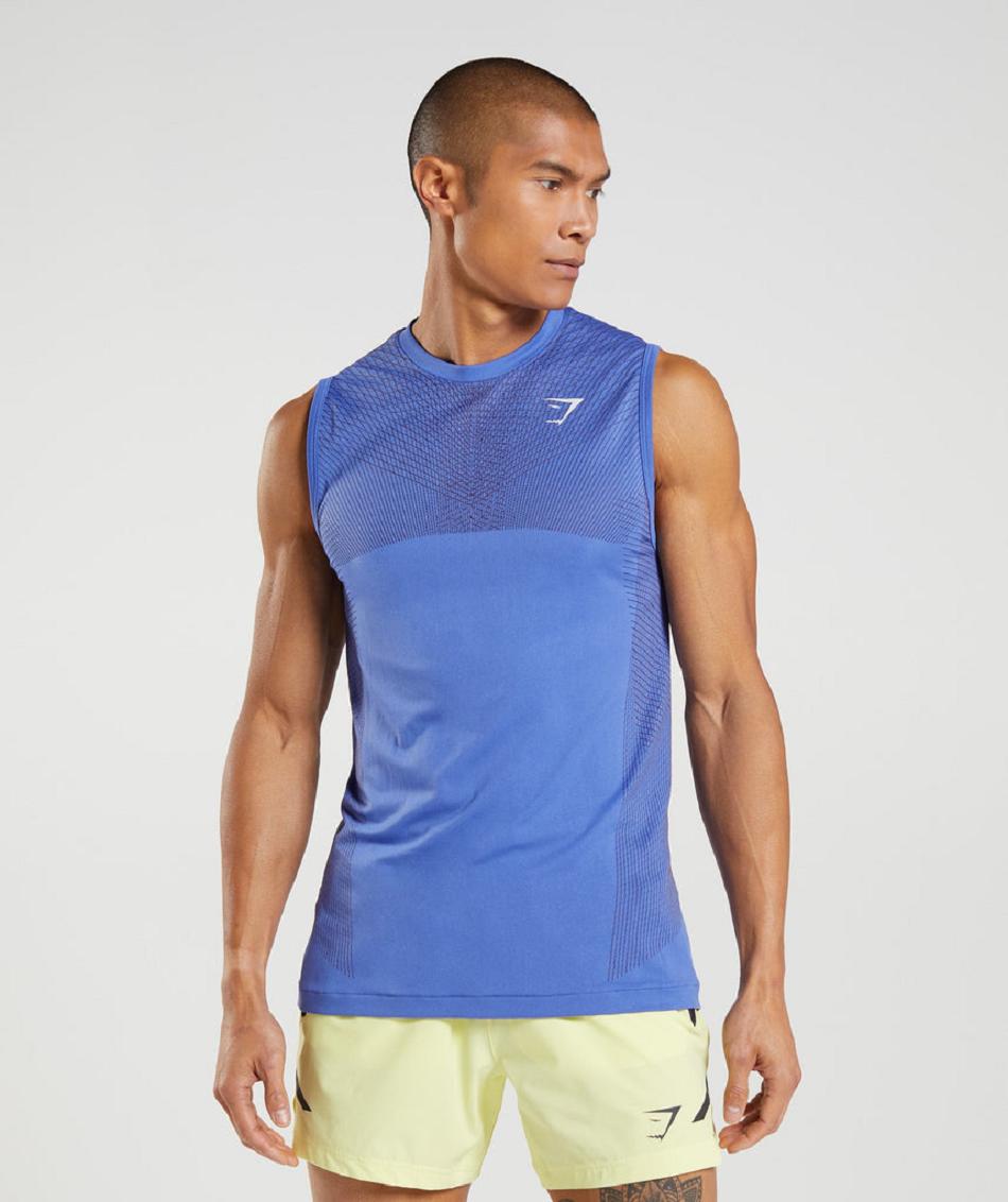 Tank Top Gymshark Apex Seamless Hombre Azules Negros Grises | MX_3029KOR