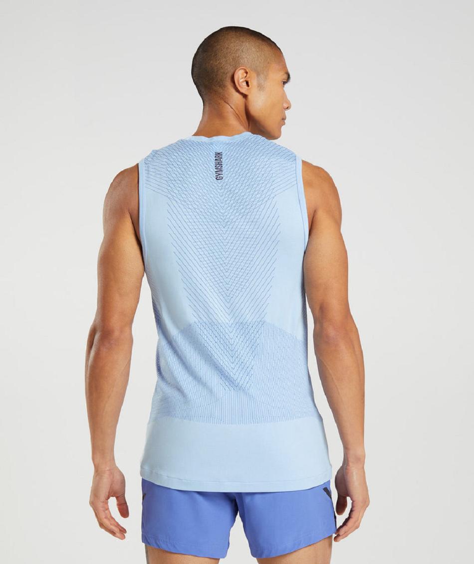 Tank Top Gymshark Apex Seamless Hombre Beige Azules Azules | MX_3025FDN