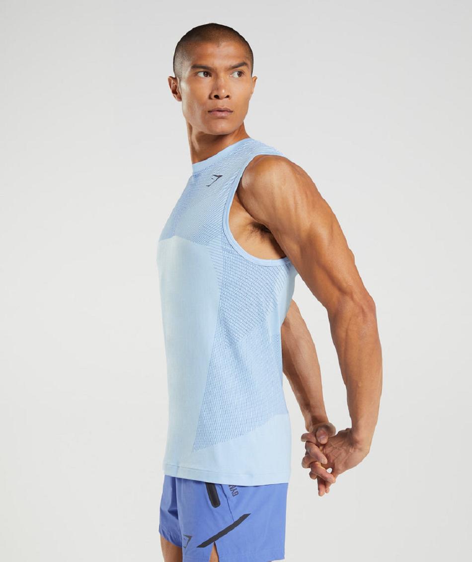 Tank Top Gymshark Apex Seamless Hombre Beige Azules Azules | MX_3025FDN