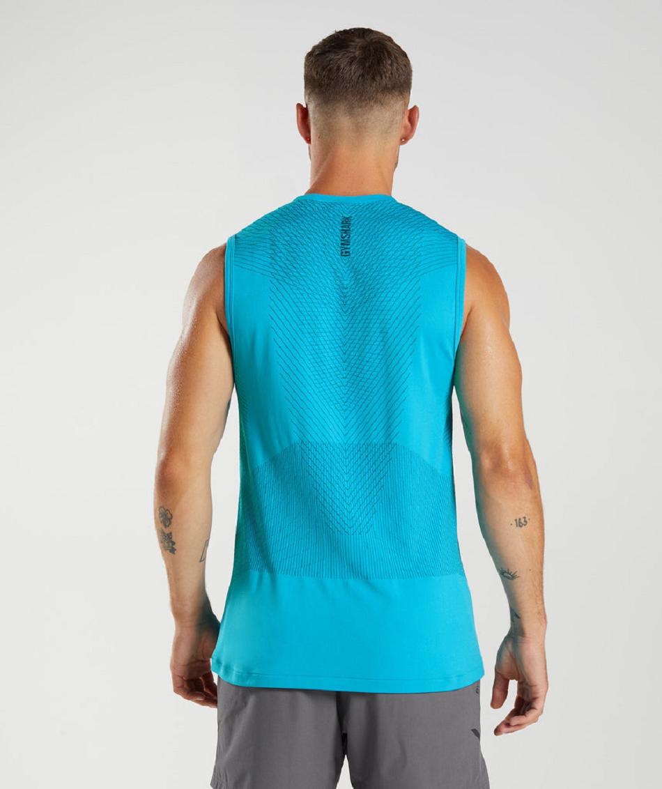 Tank Top Gymshark Apex Seamless Hombre Grises Oscuro Azules Azules | MX_3036NWY