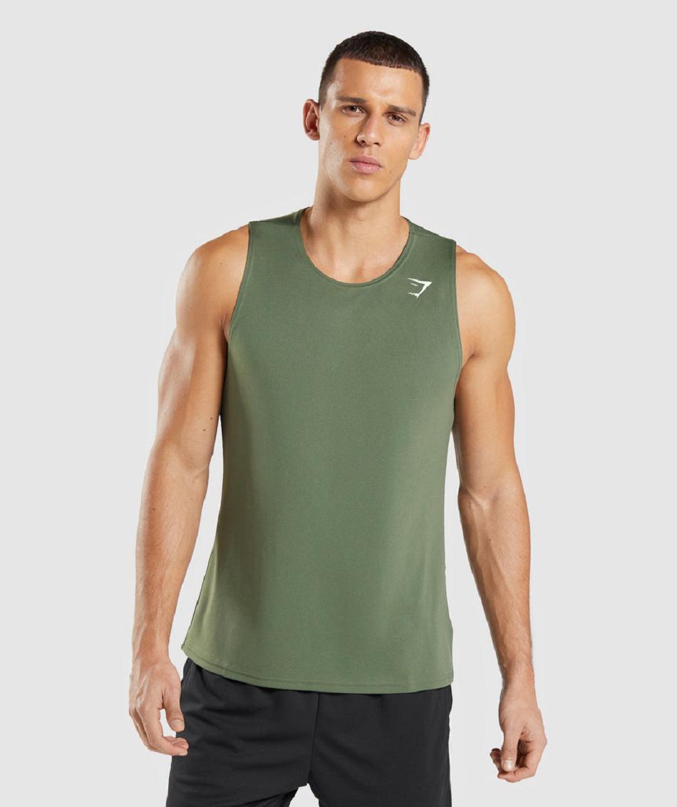 Tank Top Gymshark Arrival Hombre Verde Oliva | MX_3060CTV