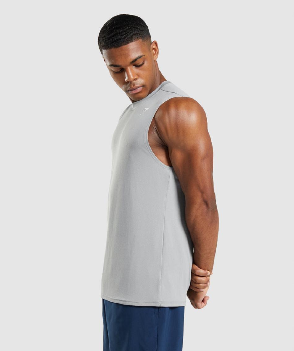 Tank Top Gymshark Arrival Sin Manga Hombre Grises | MX_3040EBC