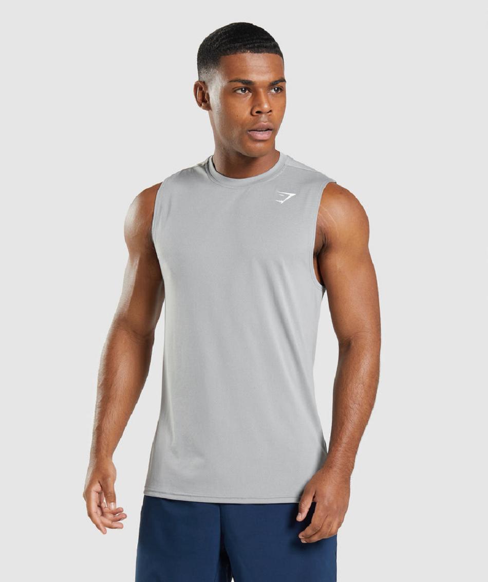 Tank Top Gymshark Arrival Sin Manga Hombre Grises | MX_3040EBC