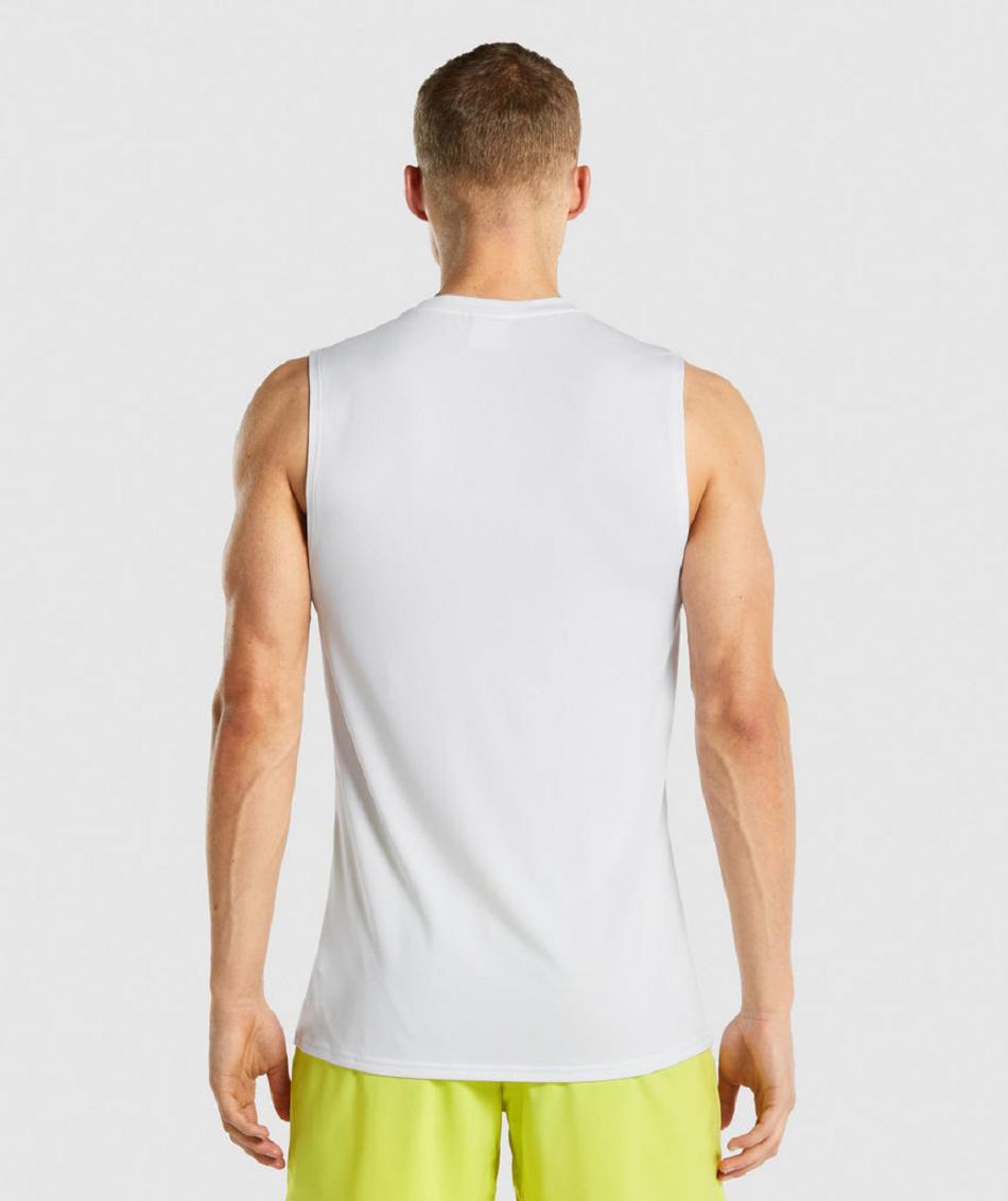 Tank Top Gymshark Arrival Sin Manga Hombre Blancos | MX_3057LIS