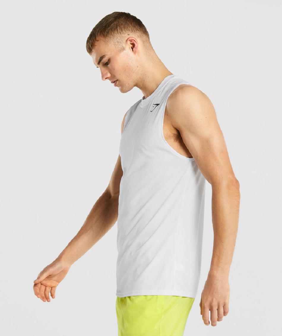 Tank Top Gymshark Arrival Sin Manga Hombre Blancos | MX_3057LIS