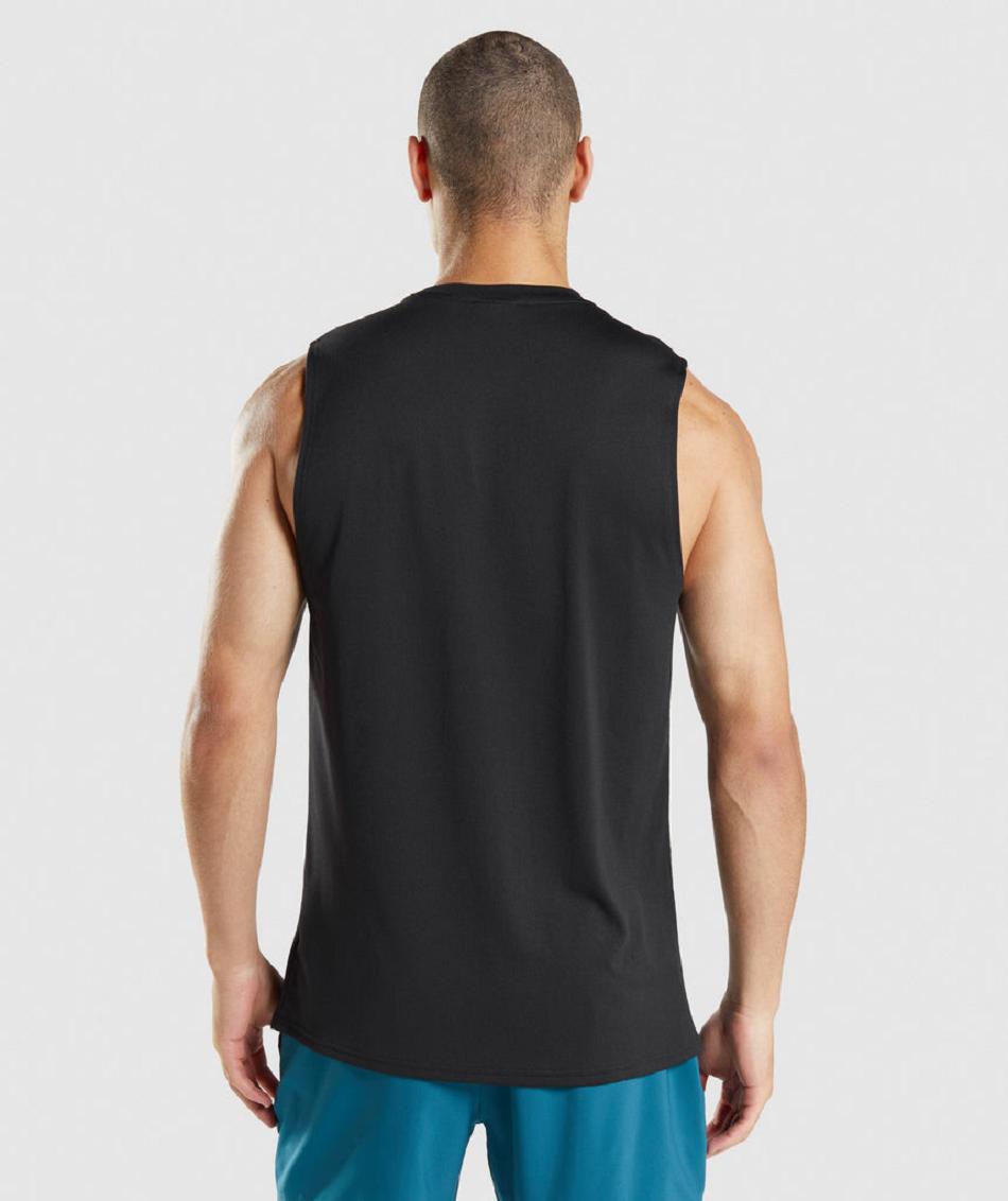 Tank Top Gymshark Arrival Sin Manga Hombre Negros | MX_3058ZUT