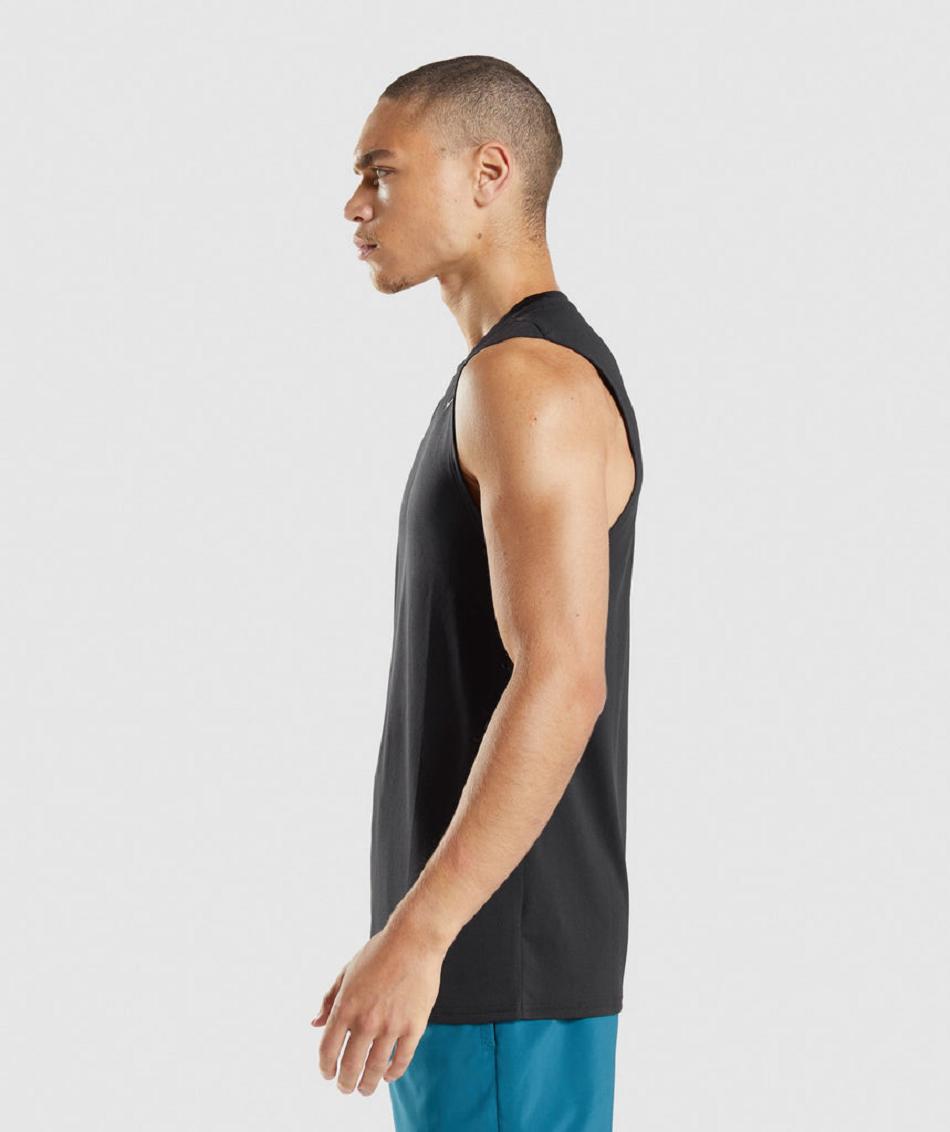 Tank Top Gymshark Arrival Sin Manga Hombre Negros | MX_3058ZUT