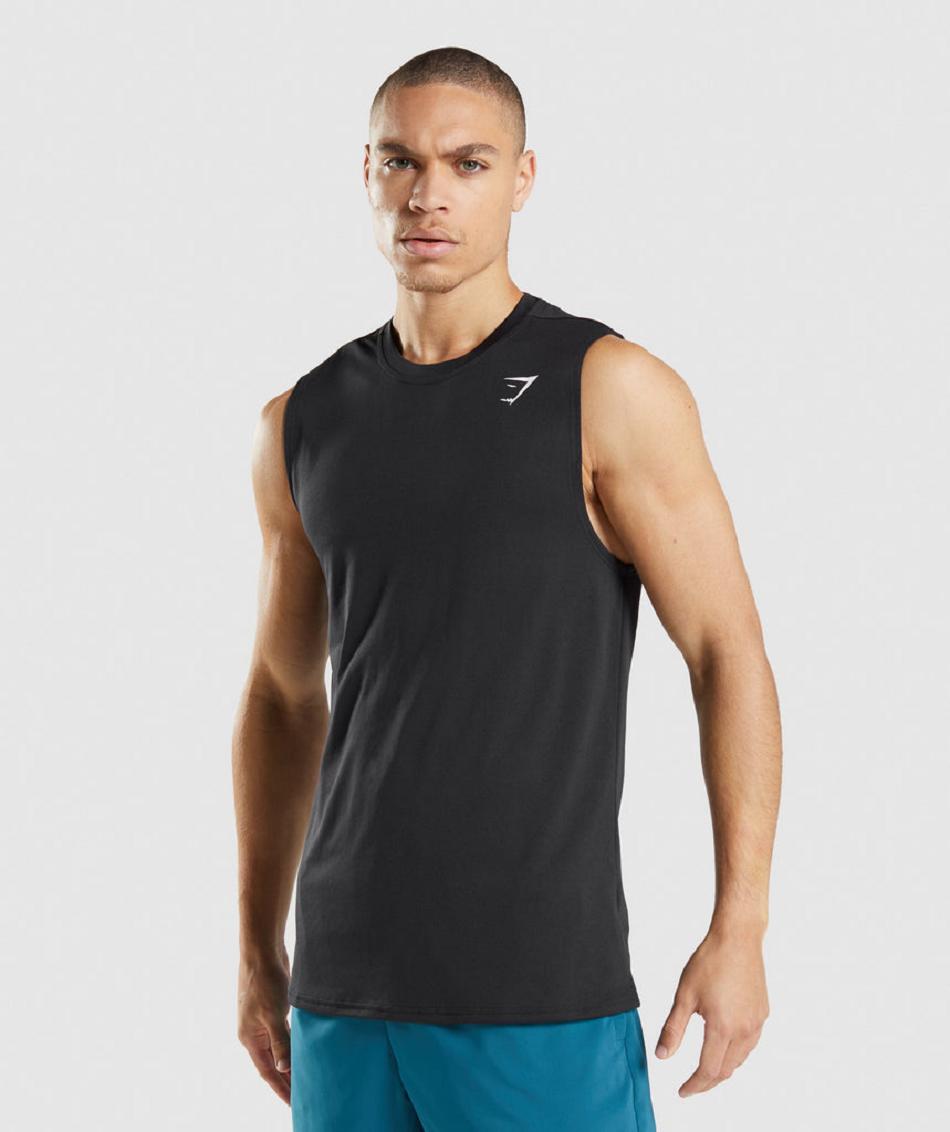 Tank Top Gymshark Arrival Sin Manga Hombre Negros | MX_3058ZUT