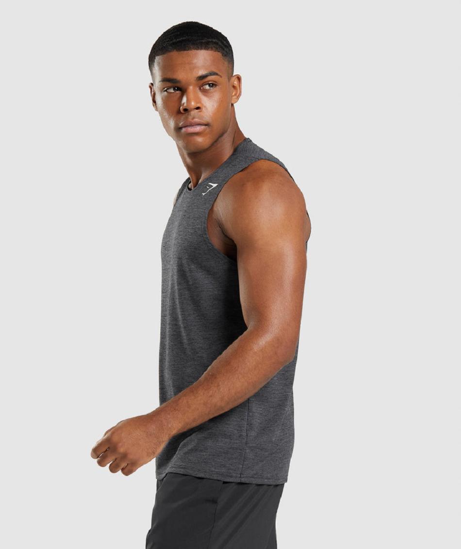 Tank Top Gymshark Arrival Slim Marl Hombre Negros Negros Grises | MX_3047PJJ