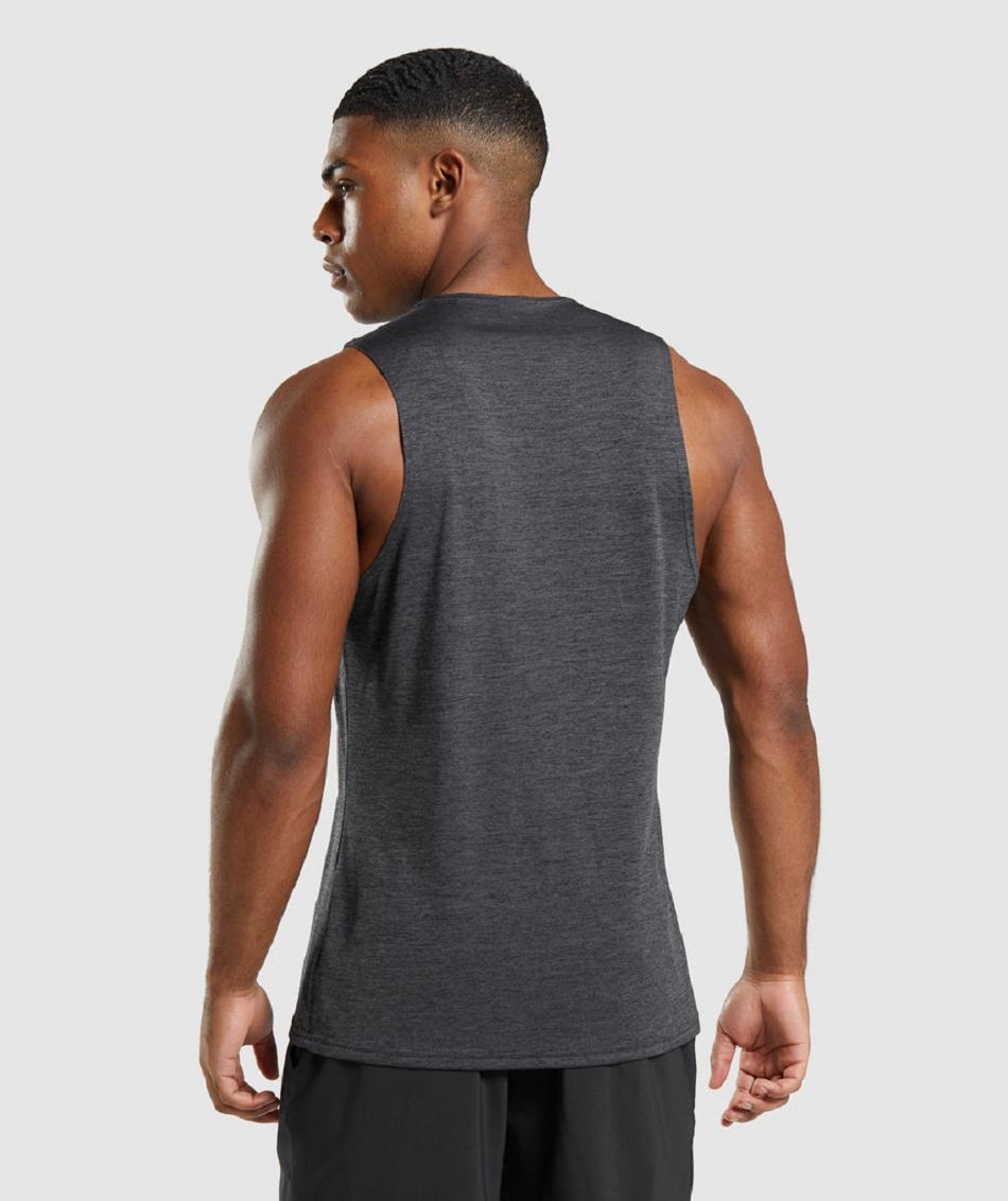 Tank Top Gymshark Arrival Slim Marl Hombre Negros Negros Grises | MX_3047PJJ